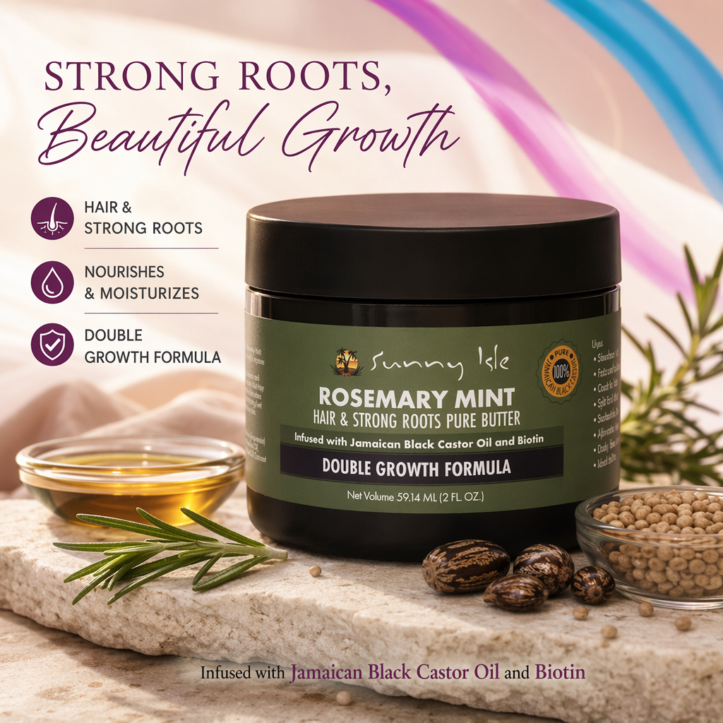 SUNNY ISLE Rosemary Mint Hair & Strong Root Pure Butter - benefit