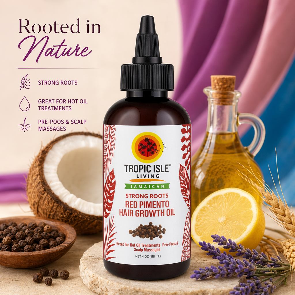 TROPIC ISLE LIVING Strong Roots Red Pimento Hair Growth Oil (4oz) - benefit