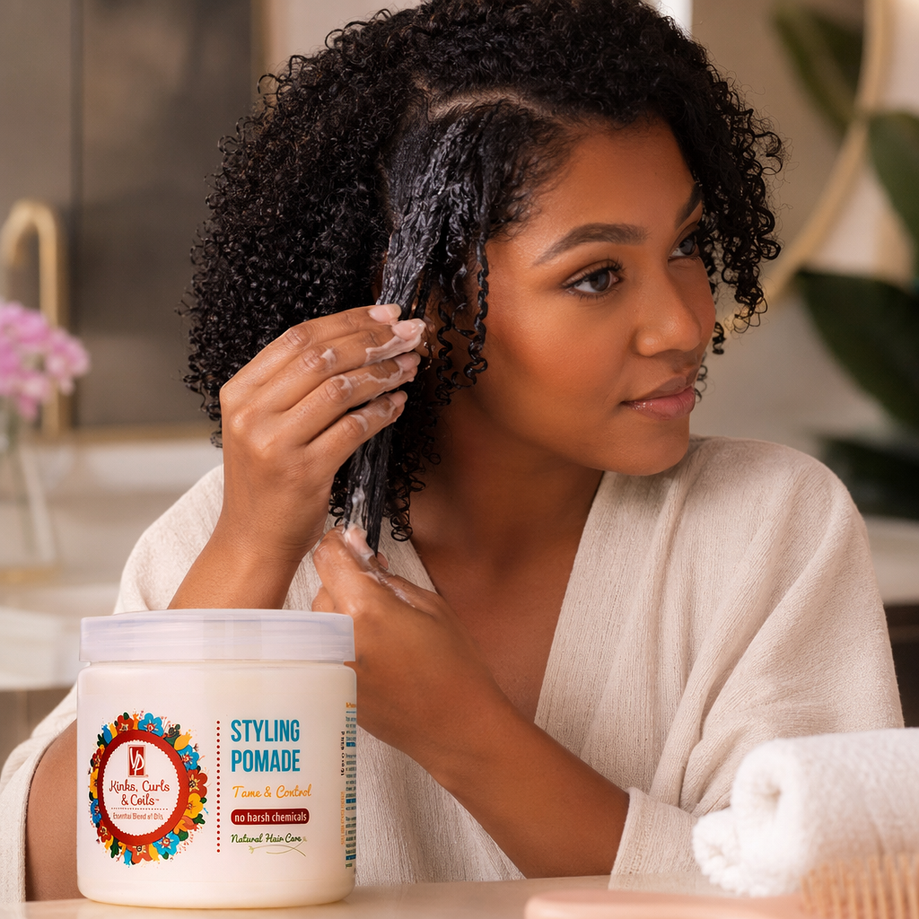 VITALE PRO Kinks, Curls & Coils Styling Pomade (16oz) - usage