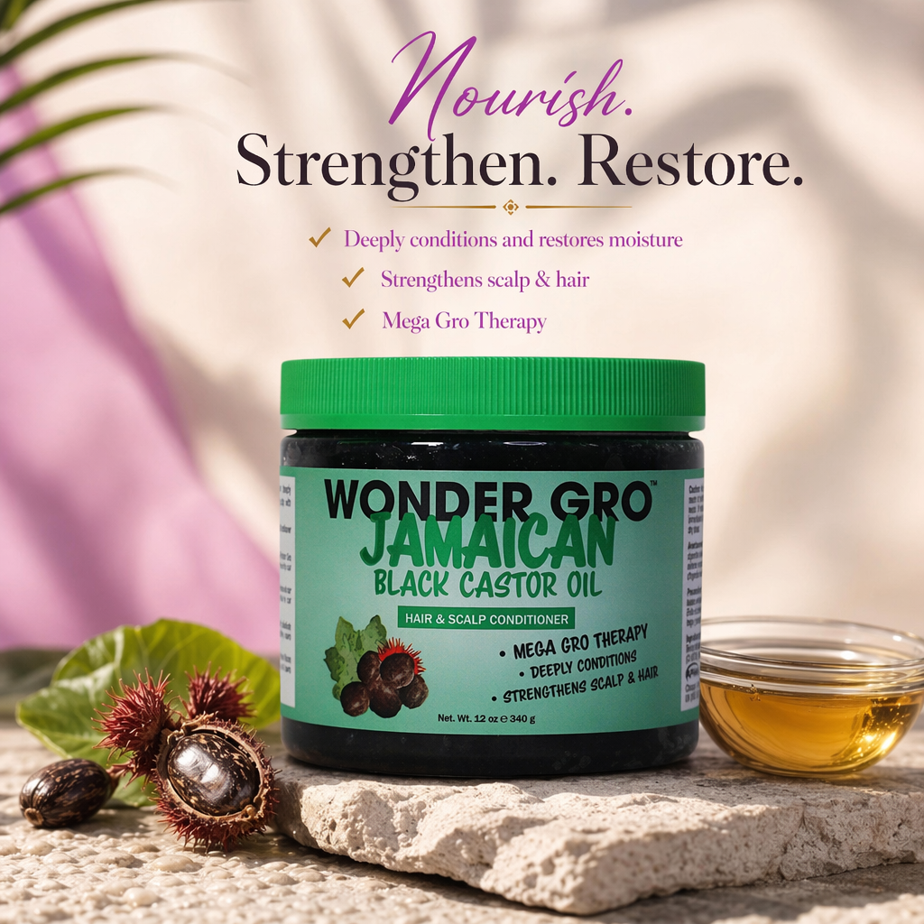 WONDER GRO Jamaican Black Castor Hair & Scalp Conditioner (12oz) - benefit