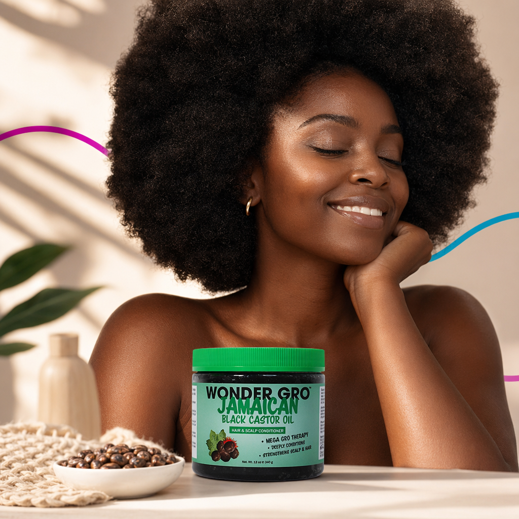 WONDER GRO Jamaican Black Castor Hair & Scalp Conditioner (12oz) - result