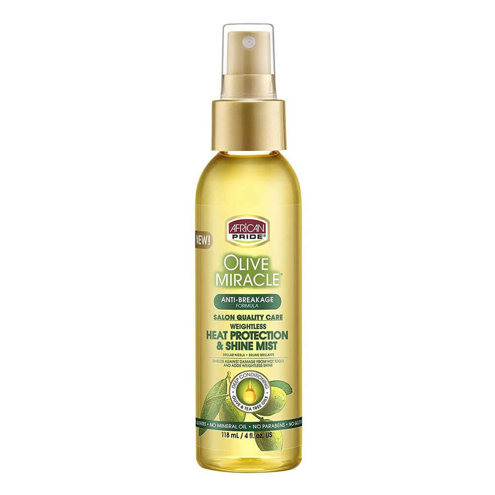 AFRICAN PRIDE Olive Miracle Heat Protection & Shine Mist (4oz) - Celegant